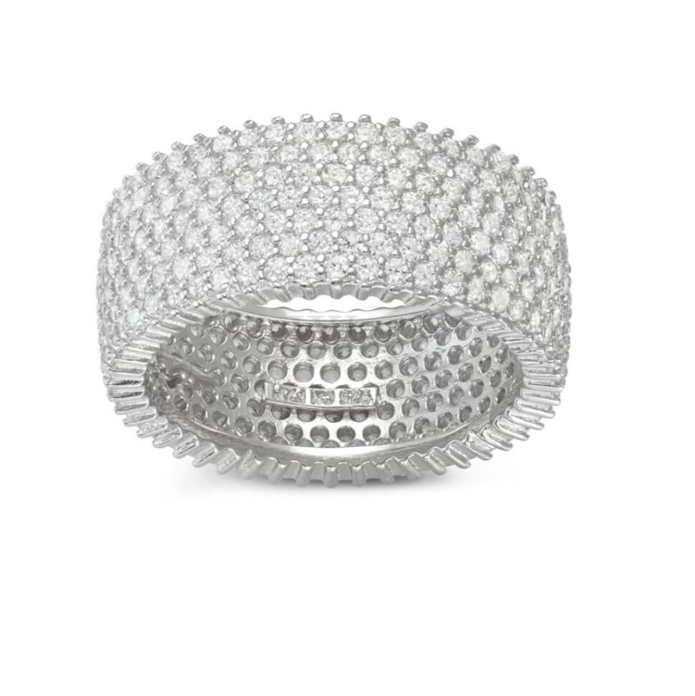 925 Sterling Silver Diamond  Eternity Ring - Picture 2 of 16